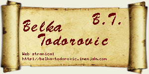 Belka Todorović vizit kartica